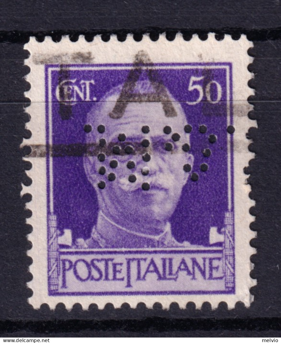 1929 Circa PERFIN C. Et M. (Corsini Et Meriggioni) Su Imperiale C.50 Usato - Afgestempeld