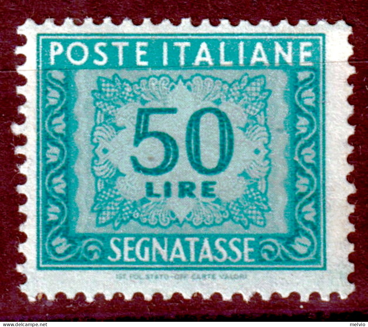 1947 (MNH=**) Segnatasse Lire 50 Filigrana Ruota Nuovo Gomma Originale Ed Integr - Segnatasse