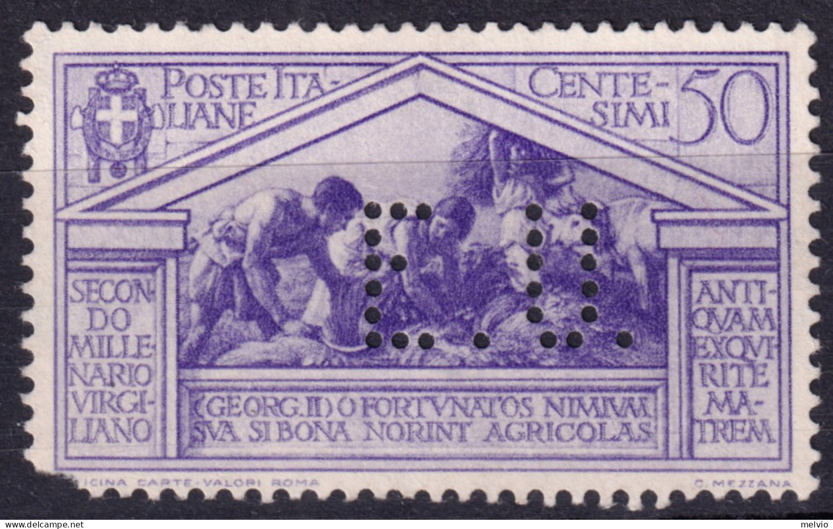 1930 Circa PERFIN E.U.(E.Usenbenz Et C) Su Augusto C.50, Usato, Un Angolo Mancan - Afgestempeld