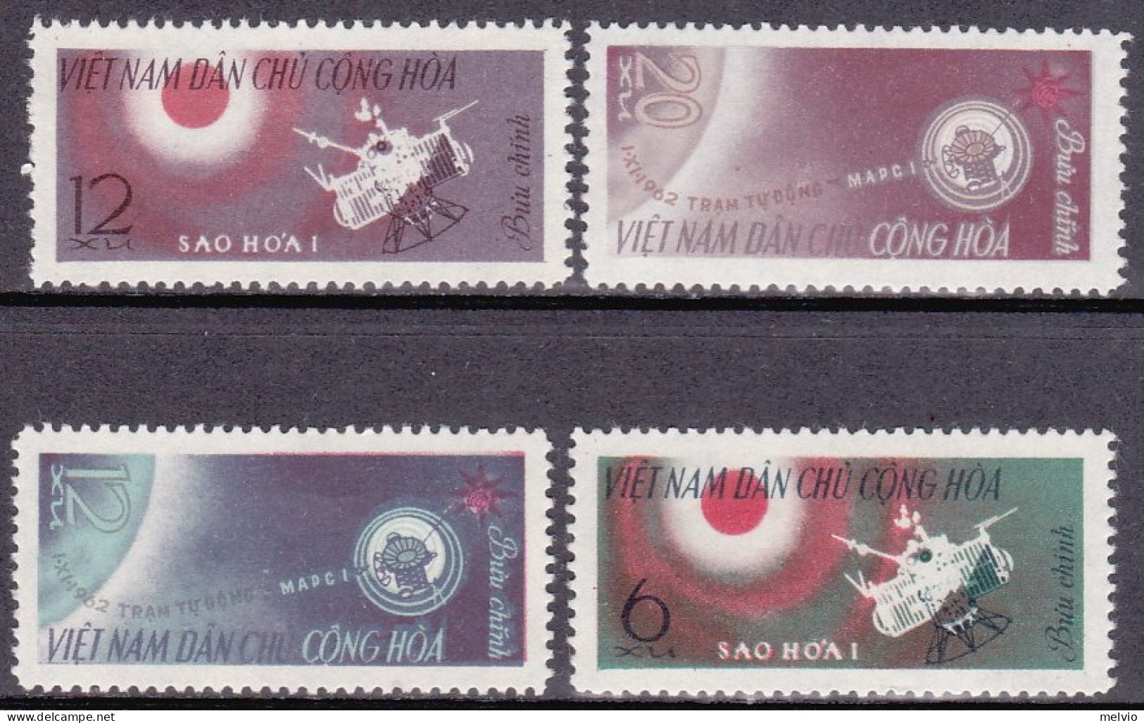 1963-Vietnam Del Nord (MNH=**) S.4v."Stazione Spaziale Marte I "catalogo Yvert E - Vietnam