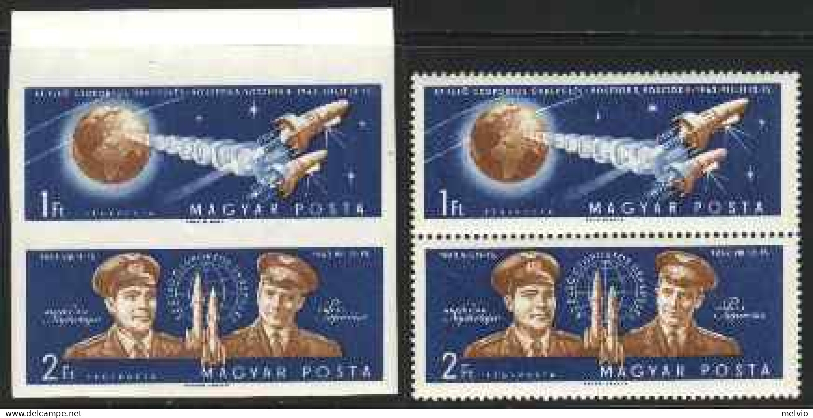 1962-Ungheria (MNH=**) Posta Aerea S.2v.dentellati E Non Dentellati "Voli Nello  - Other & Unclassified