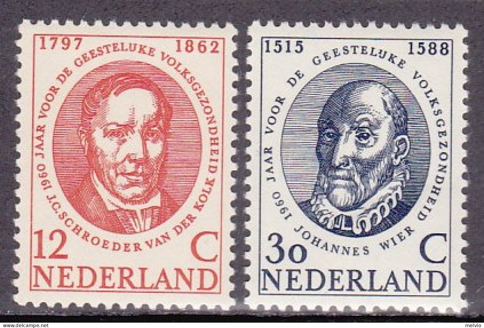 1960-Olanda (MNH=**) S.2v."Sanita',anno Mondiale Malattie Mentali" - Unused Stamps