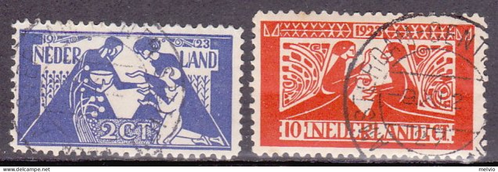 1923-Olanda (O=used) S.2v."Pro Opere Culturali"usato Catalogo Unificato Euro 44 - Gebraucht