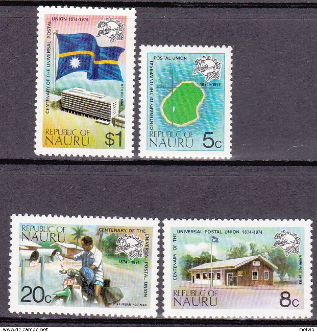 1974-Nauru (MNH=**) S.4v."U.P.U.centenary" - Nauru