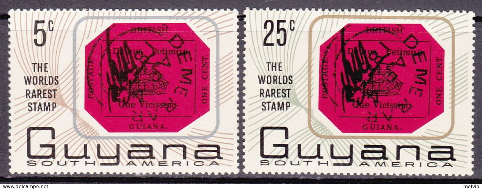 1967-Guyana (MNH=**) S.2v."Il Francobollo Più Raro Del Mondo" - Guyana (1966-...)