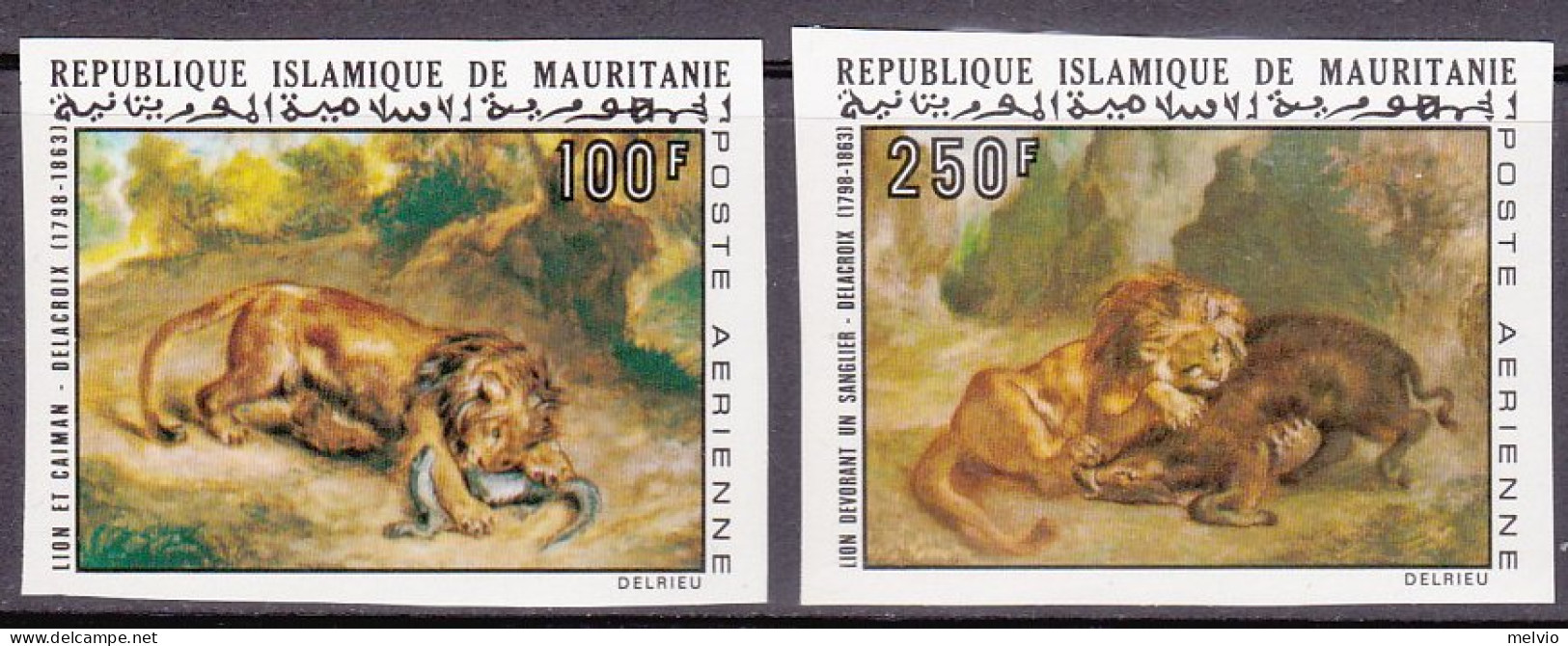 1973-Mauritania (MNH=**) Posta Aerea S.2v.non Dentellati "quadri Di Delacroix Le - Mauritanie (1960-...)