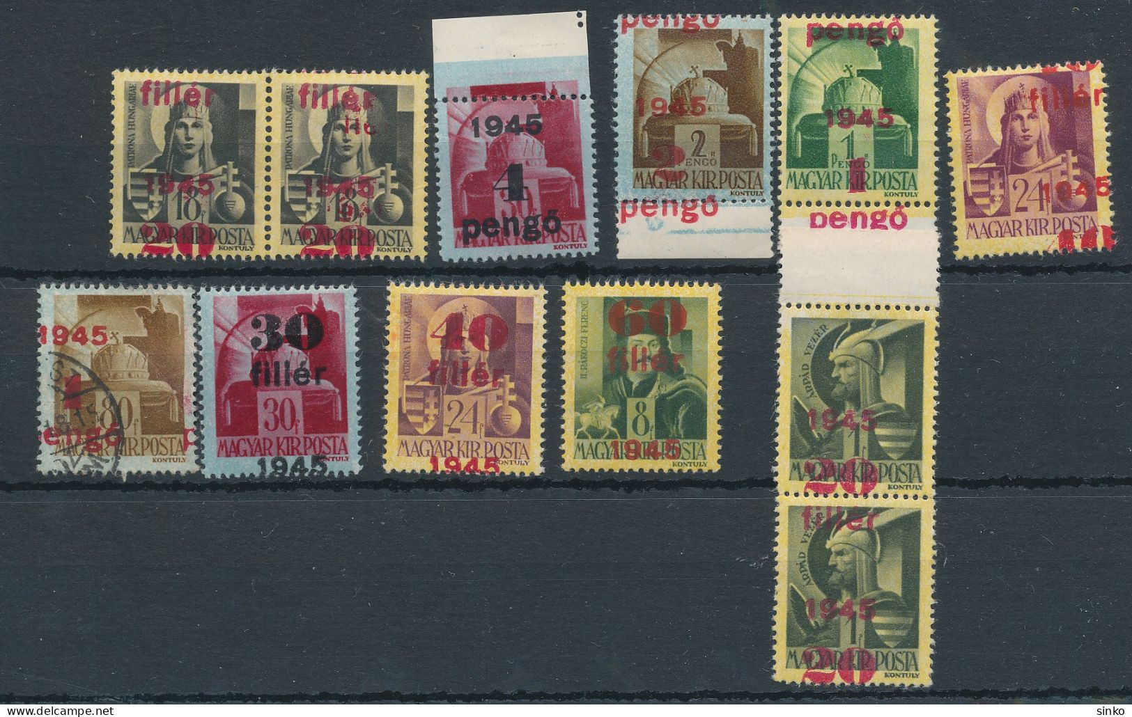 1945. Auxiliary Stamps - Misprint - Plaatfouten En Curiosa