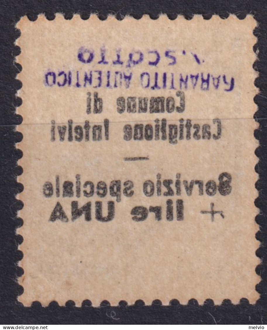 1945-Castiglione D'Intelvi (MNH=**) L.1 Su 25c.con Decalco Della Soprastampa - Ohne Zuordnung