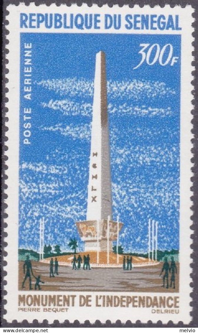 1964-Senegal (MNH=**) Posta Aerea S.1v."Indipendenza,monumento"catalogo Yvert Eu - Sénégal (1960-...)