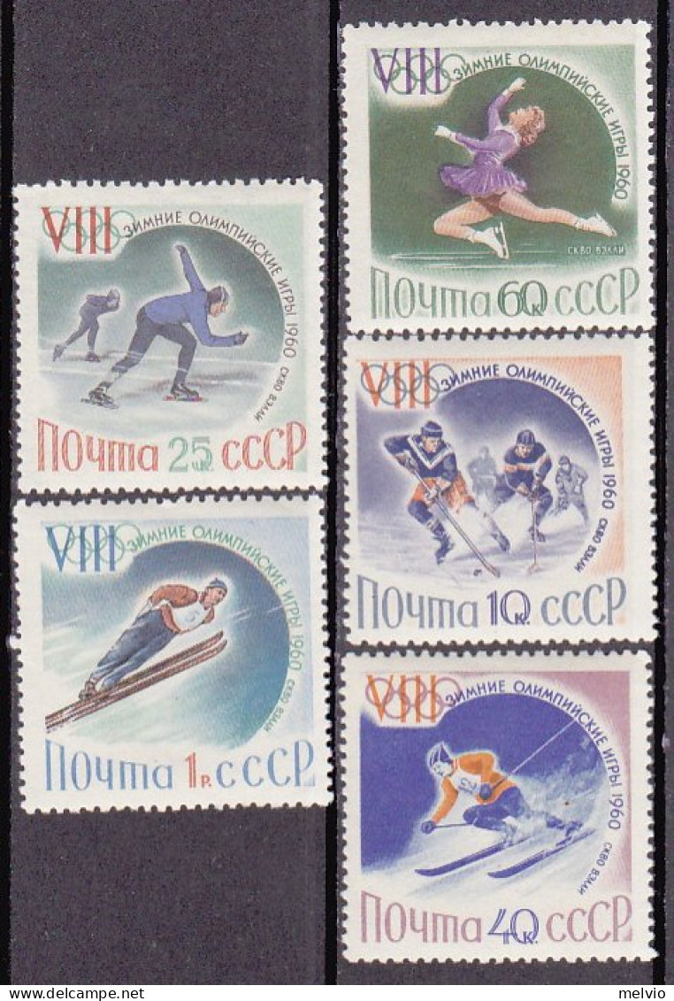 1960-Russia (MNH=**) S.5v."Olimpiade Invern.Squaw Valley"catalogo Euro 7,5 - Sonstige & Ohne Zuordnung