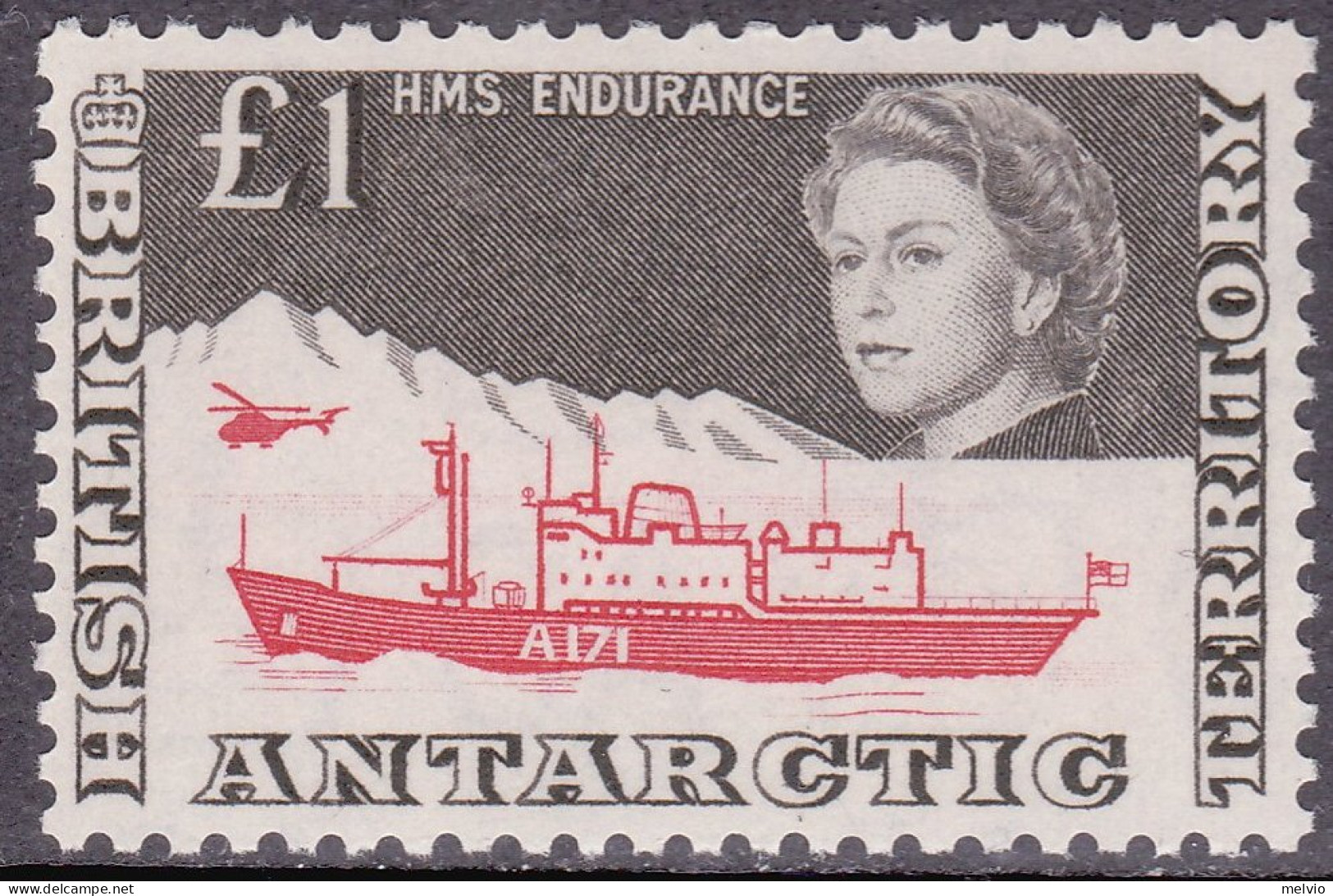 1963-Antartico Britannico (MNH=**) S.1v."Nave Endurance"cat.Yvert 2011 Euro 270 - Nuovi