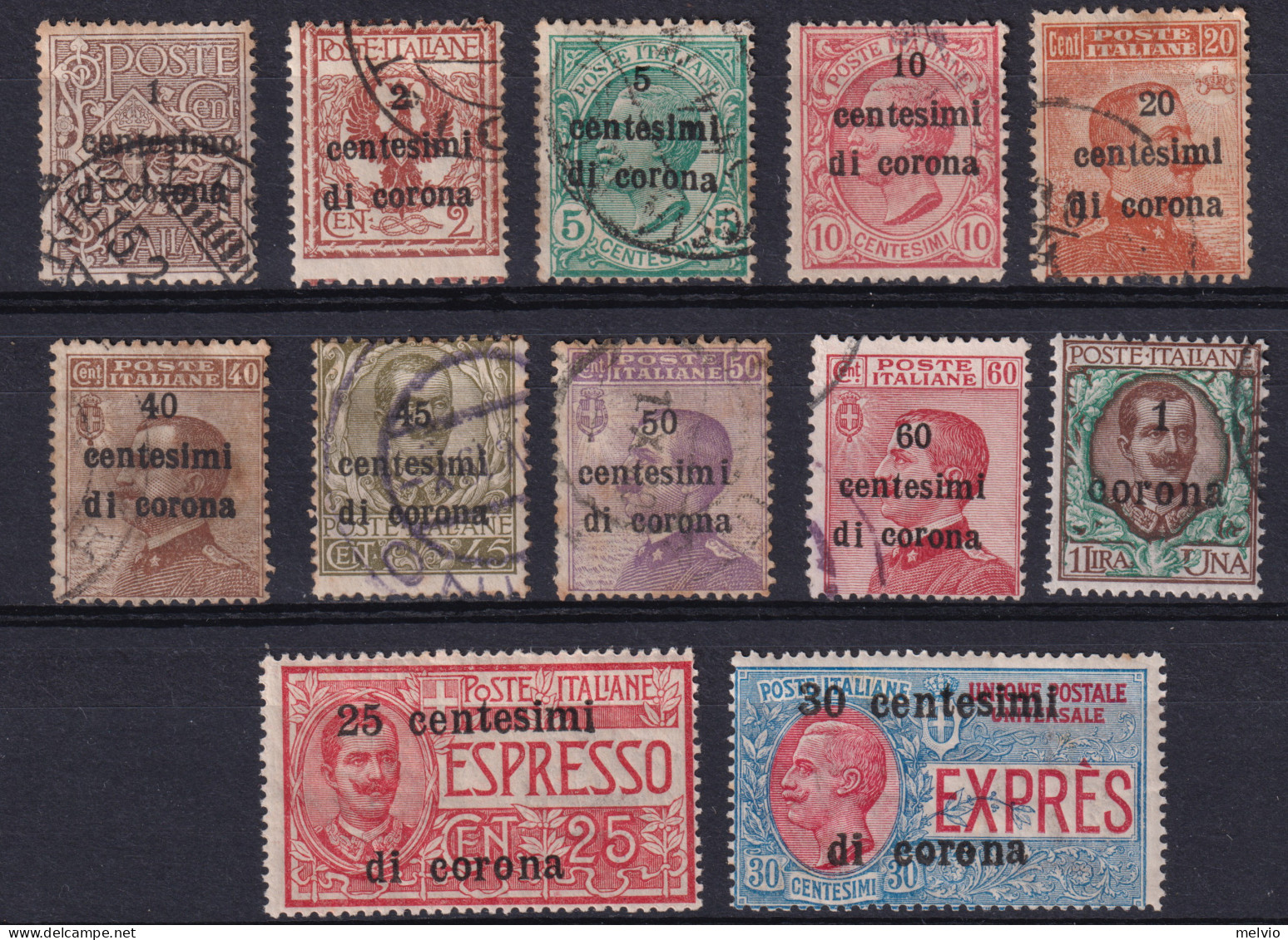 1919-Trento E Trieste (O=used) Serie 11 Valori + 2 Espressi (MLH=*) - Trentino & Triest