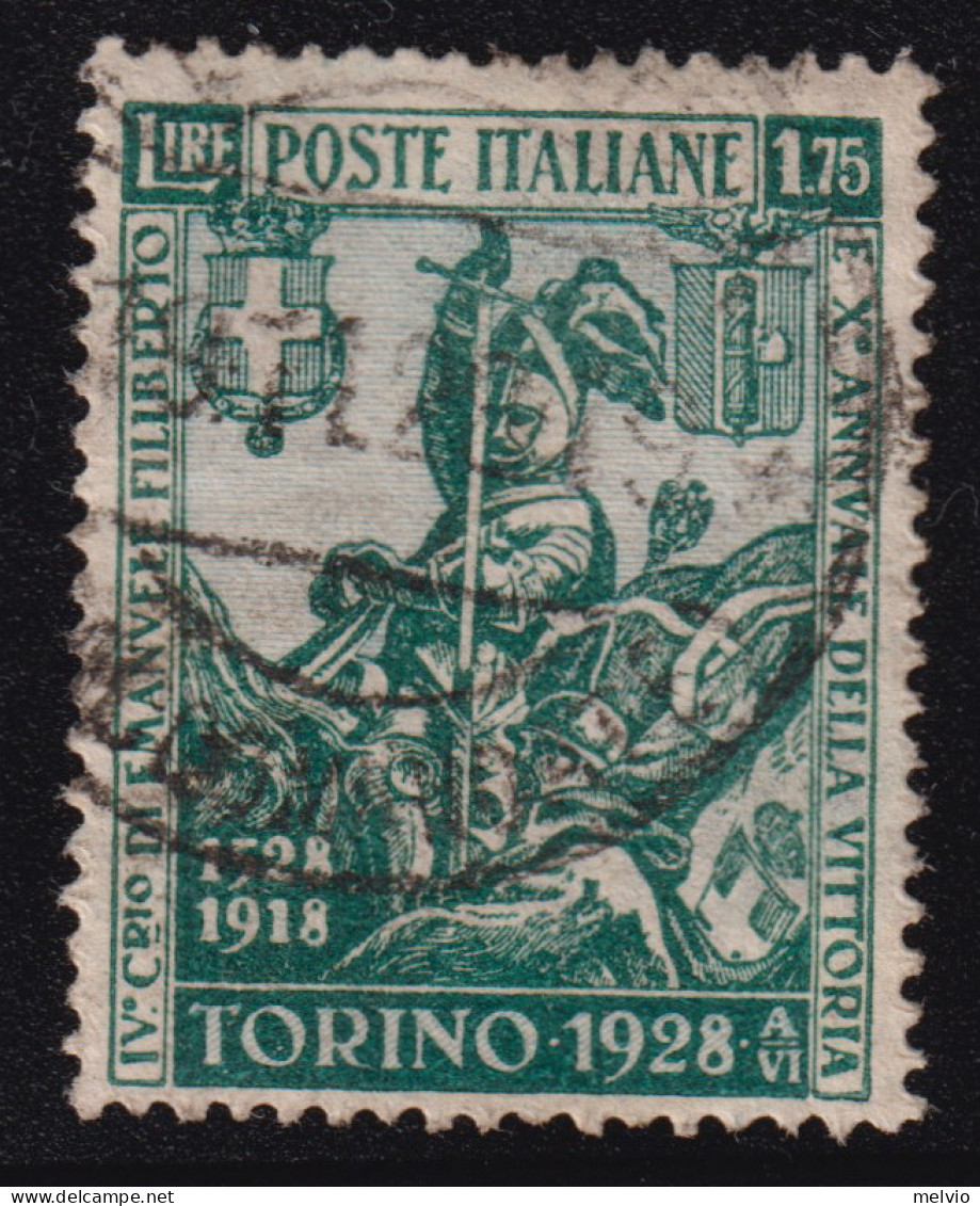 1928-Italia (O=used) L.1,75 Emanuele Filiberto (236) - Afgestempeld