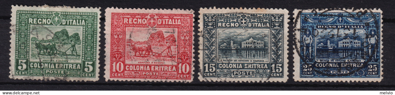 1910/4-Eritrea (O=used) Serie 4 Valori Pittorica (34 Barra 7) - Erythrée