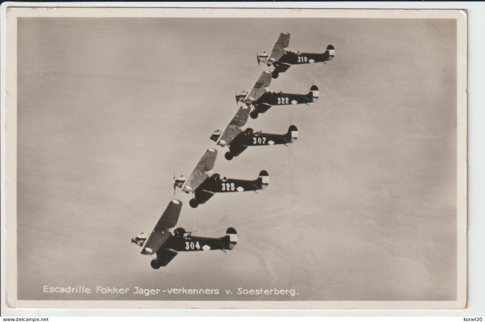 Vintage Rppc Fokker C-V Esquadrille Aircraft KLu From Soesterberg Airport - 1919-1938: Between Wars