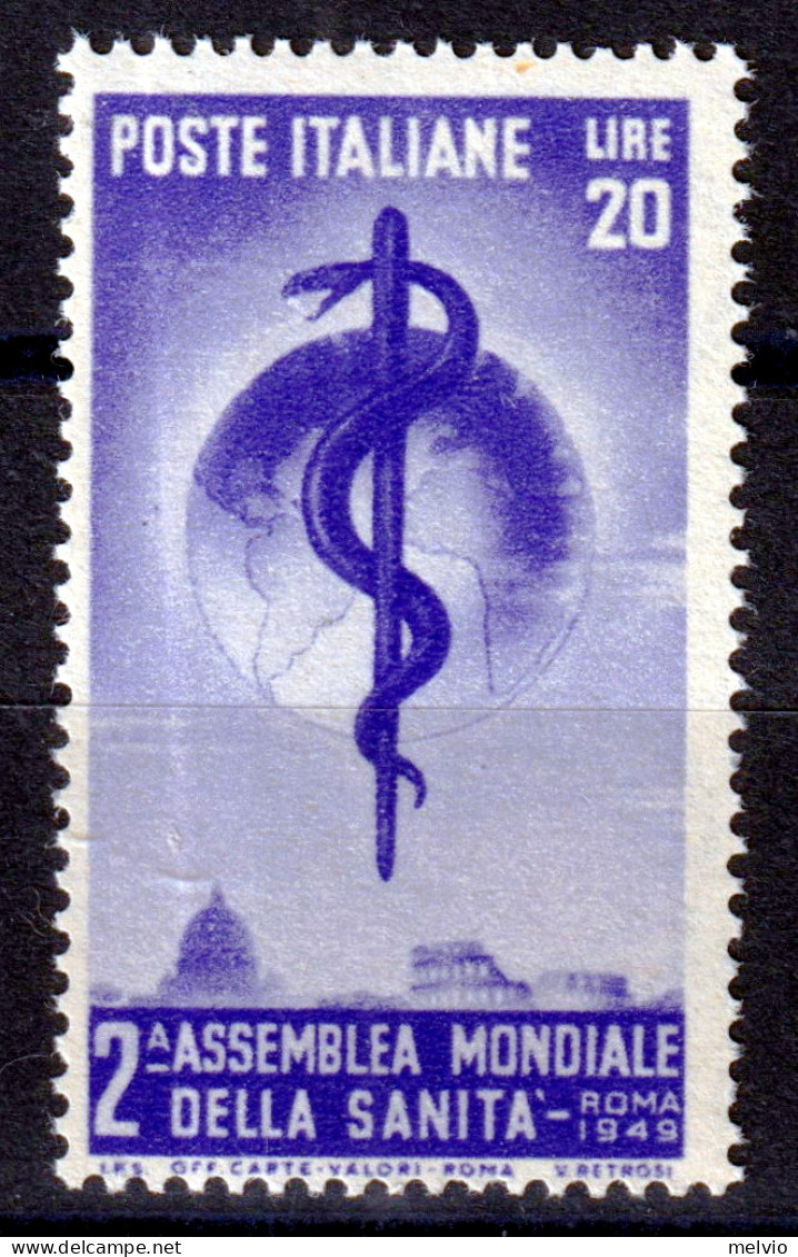 1949 (MNH=**) SANITA' Lire 20 Nuovo Gomma Originale Ed Integra - 1946-60: Mint/hinged