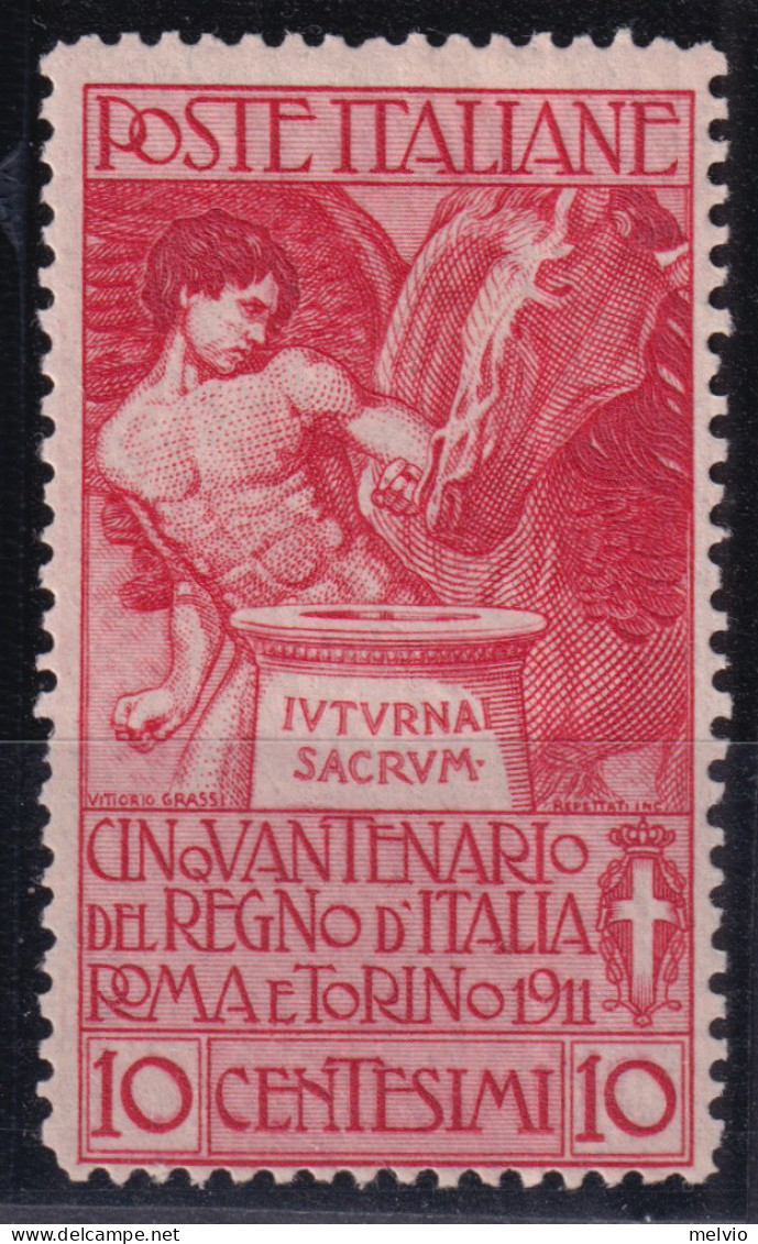 1911- 50^ UNITA' D'ITALIA C.10 Nuovo Traccia Linguella - Ongebruikt