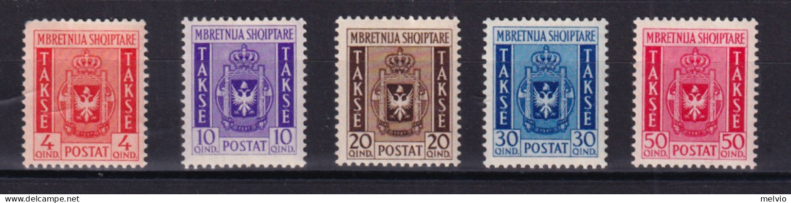 1940 (MLH=*) ALBANIA Occupazione Italiana Segnatasse Serie Completa Nuova Tracci - Albanien