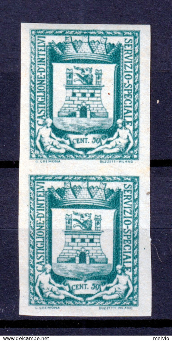 1945 (MNH=**) EMISSIONI LOCALI Castiglione D Intelvi Stemma C.50 Verde Grigio Co - Emissions Locales/autonomes