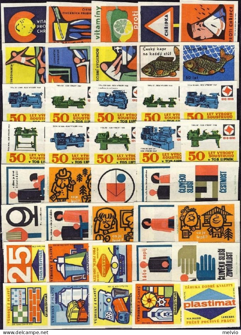 1960circa-lotto Di 40 Etichette Diverse Da Scatole Di Fiammiferi - Altri & Non Classificati