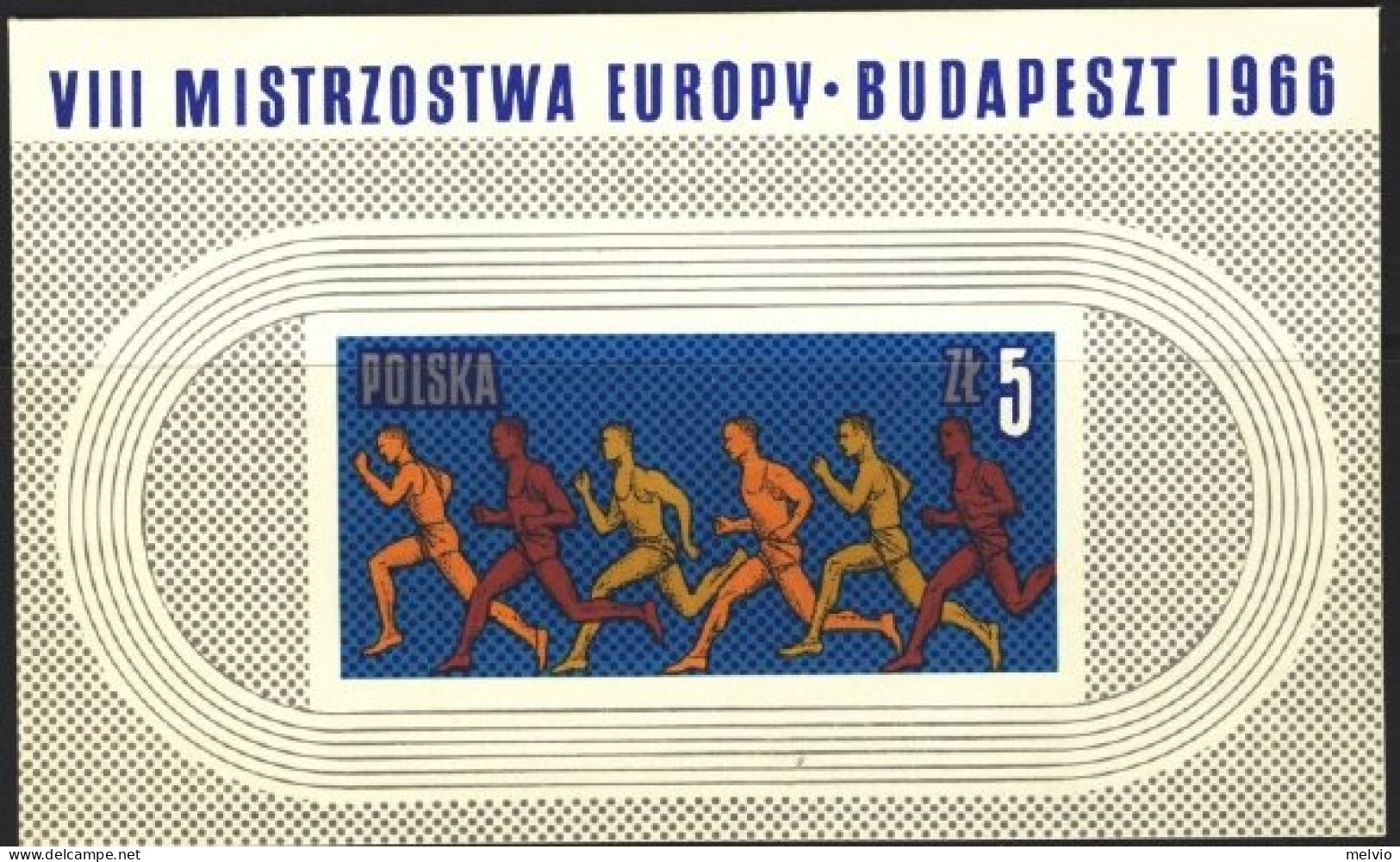 1966-Polonia (MNH=**) Foglietto S.1v."European Athletic Championship" - Altri & Non Classificati