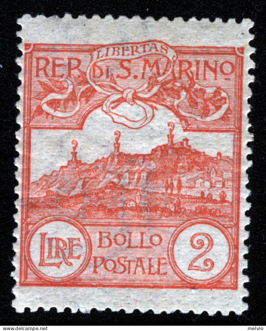 1921-San Marino (MNH=**) L.2 Vedute - Nuovi