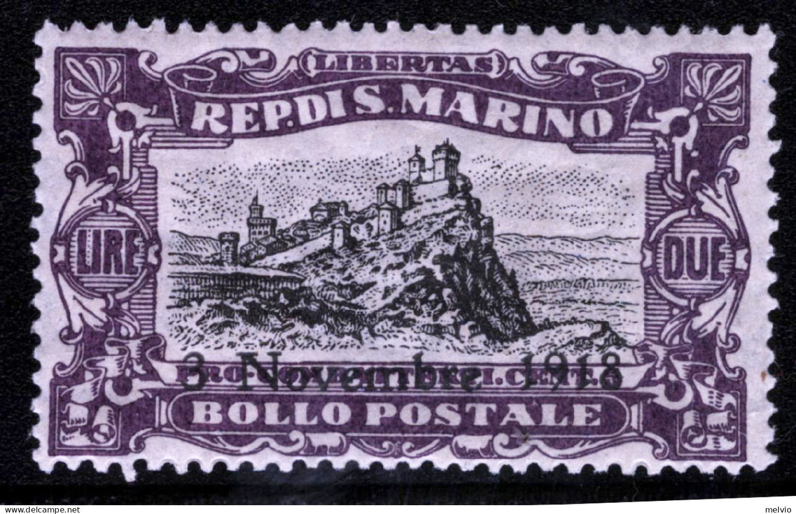 1918-San Marino (MNH=**) L.2 Celebrazione Vittoria - Nuovi