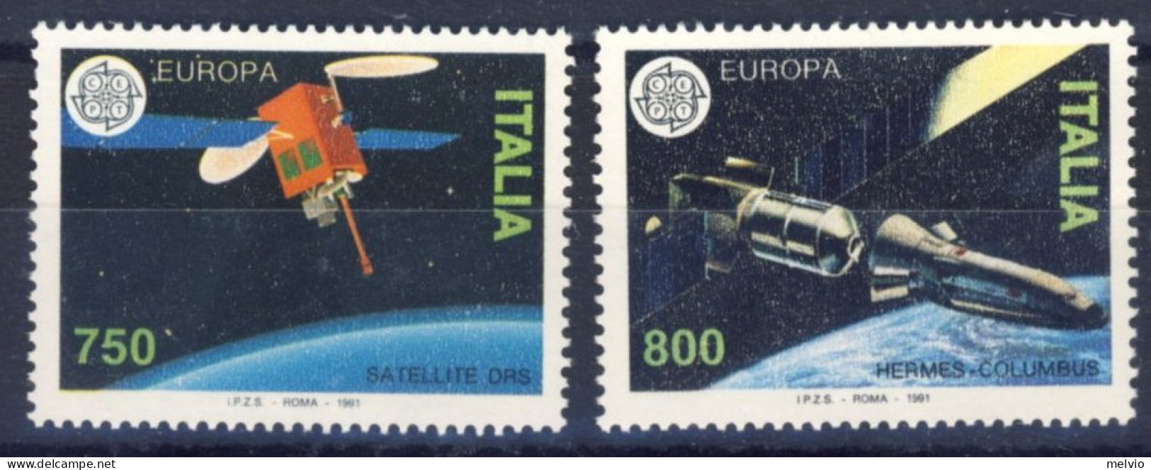 1991-Italia (MNH=**) Serie 2 Valori Telecomunicazioni Europa - 1946-60: Mint/hinged