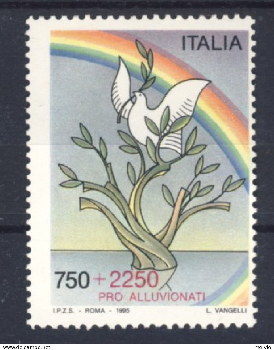 1995-Italia (MNH=**) L.750+L.2250 Pro Alluvionati - 1946-60: Ungebraucht