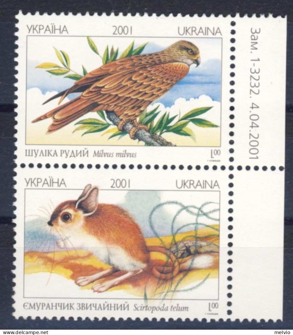 2001-Ucraina (MNH=**) Serie 2 Valori Animali - Oekraïne