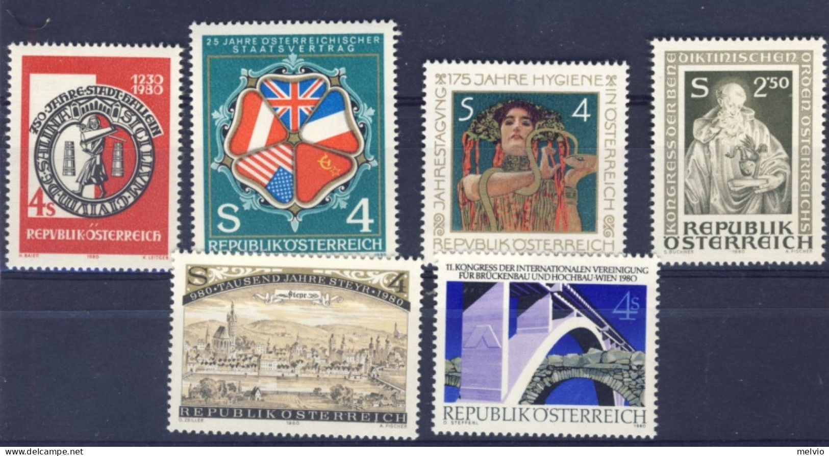 1980-Austria (MNH=**) Lotticino Di 6 Valori - Other & Unclassified