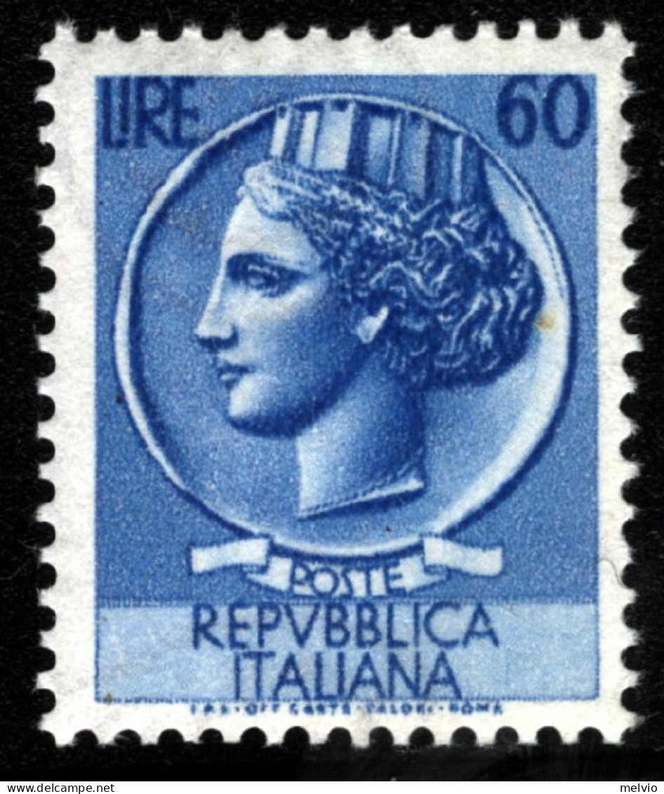 1953-Italia (MNH=**) L.60 Turrita - 1946-60: Nieuw/plakker