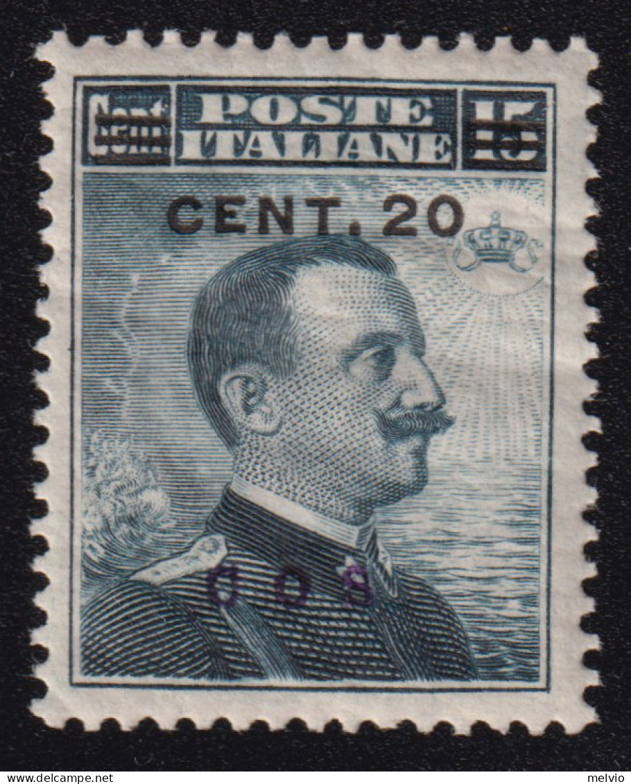 1912-Cos (MNH=**) 20c.+15c. Ben Centrato - Egeo (Coo)