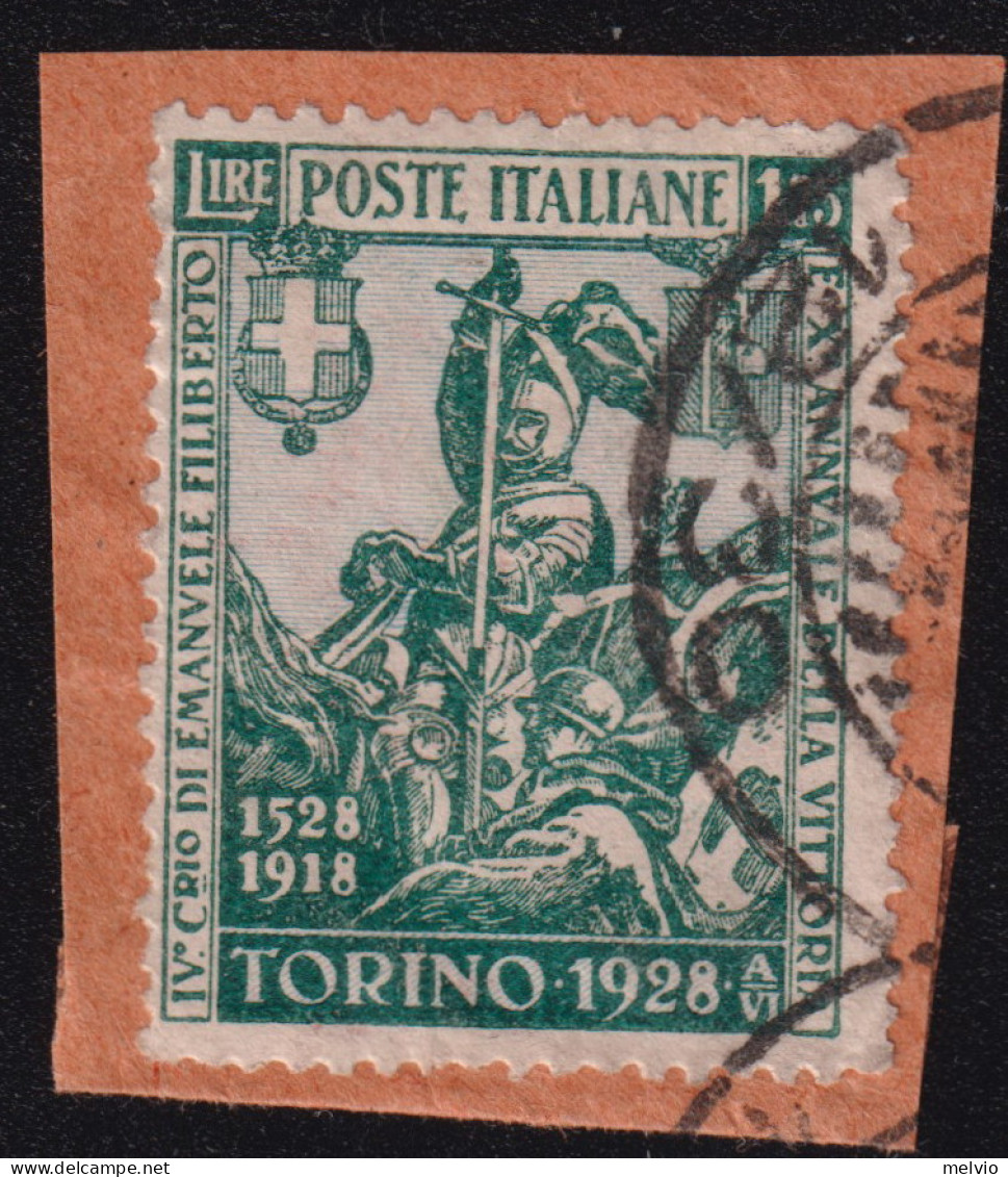 1928-Italia (F=on Piece) L.1,75 Emanuele Filiberto - Afgestempeld