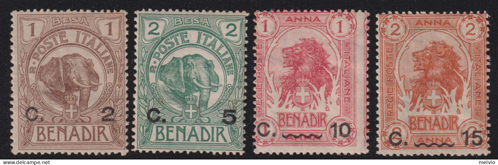 1906/7-Somalia (MNH=**) 4 Valori Con Buona Centratura (10/13) Il Valore Da 5c. S - Somalië
