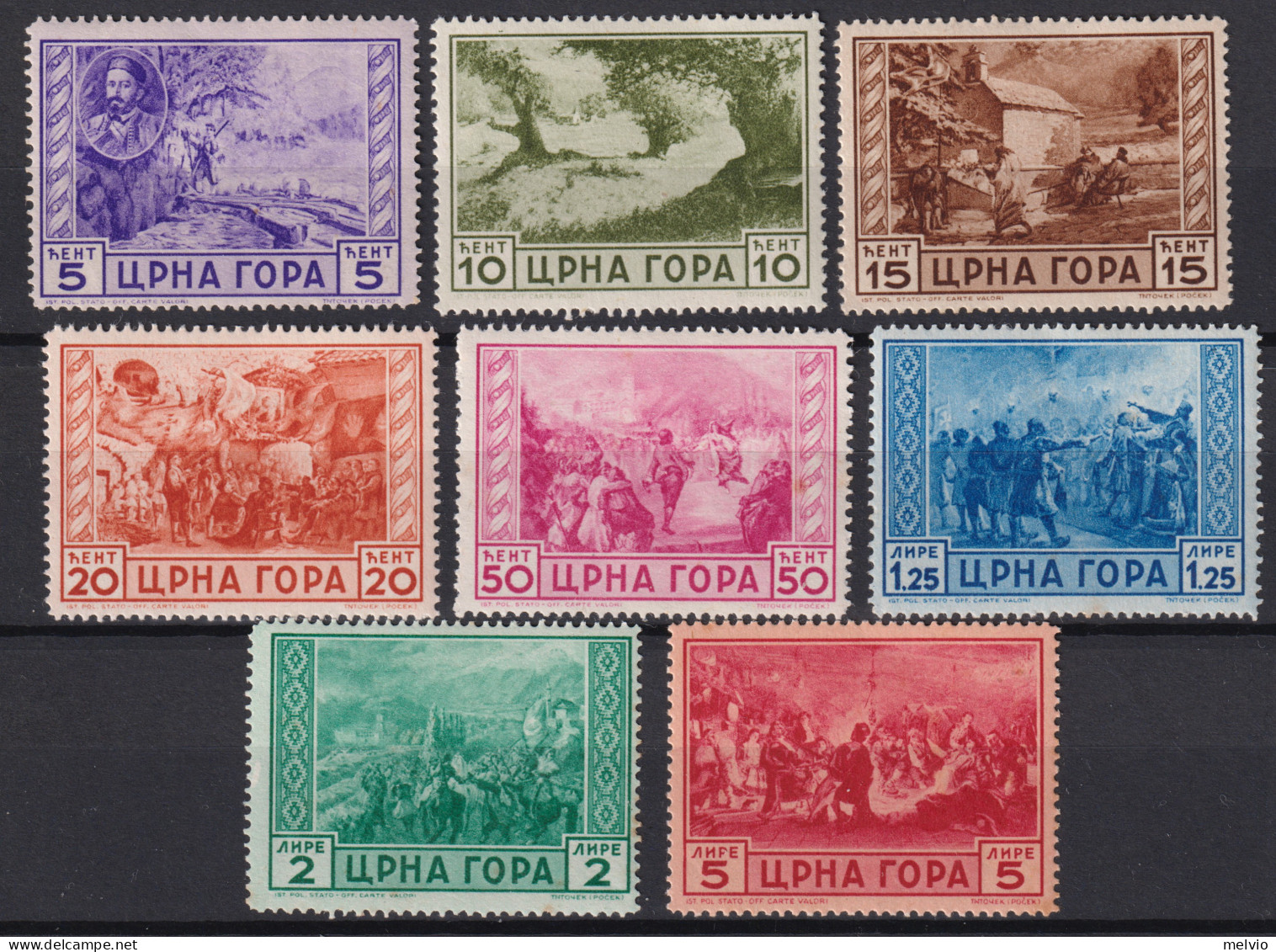 1943-Montenegro (MLH=*) 8 Valori (60/8) - Montenegro