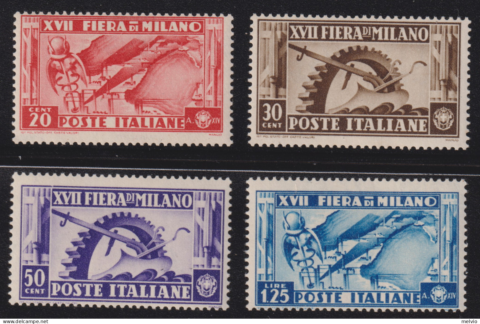 1936-Italia (MNH=**) Serie 4 Valori Fiera Di Milano (394/7) - Nuevos
