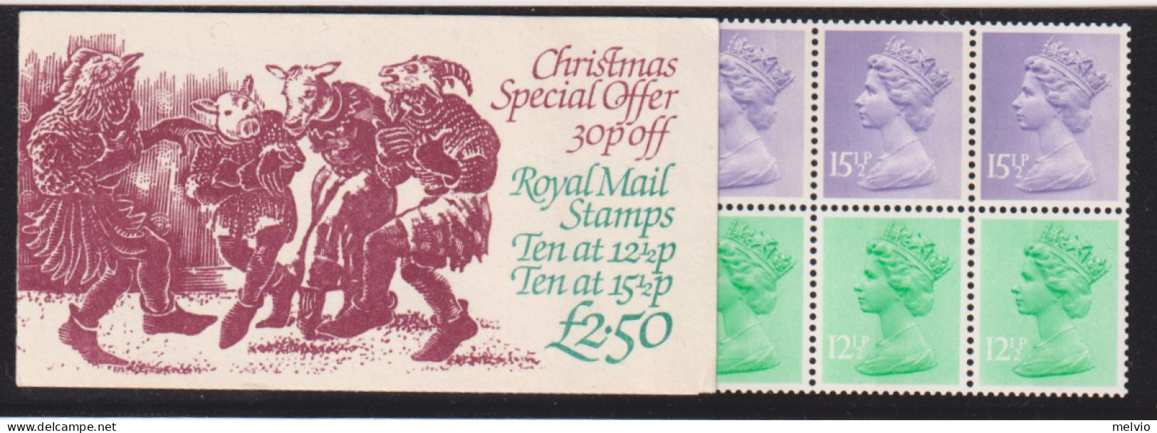 1982-Gran Bretagna (MNH=**) Libretto Natale 10 X15,1/2p + Francobolli 10 X 12,1/ - Postzegelboekjes