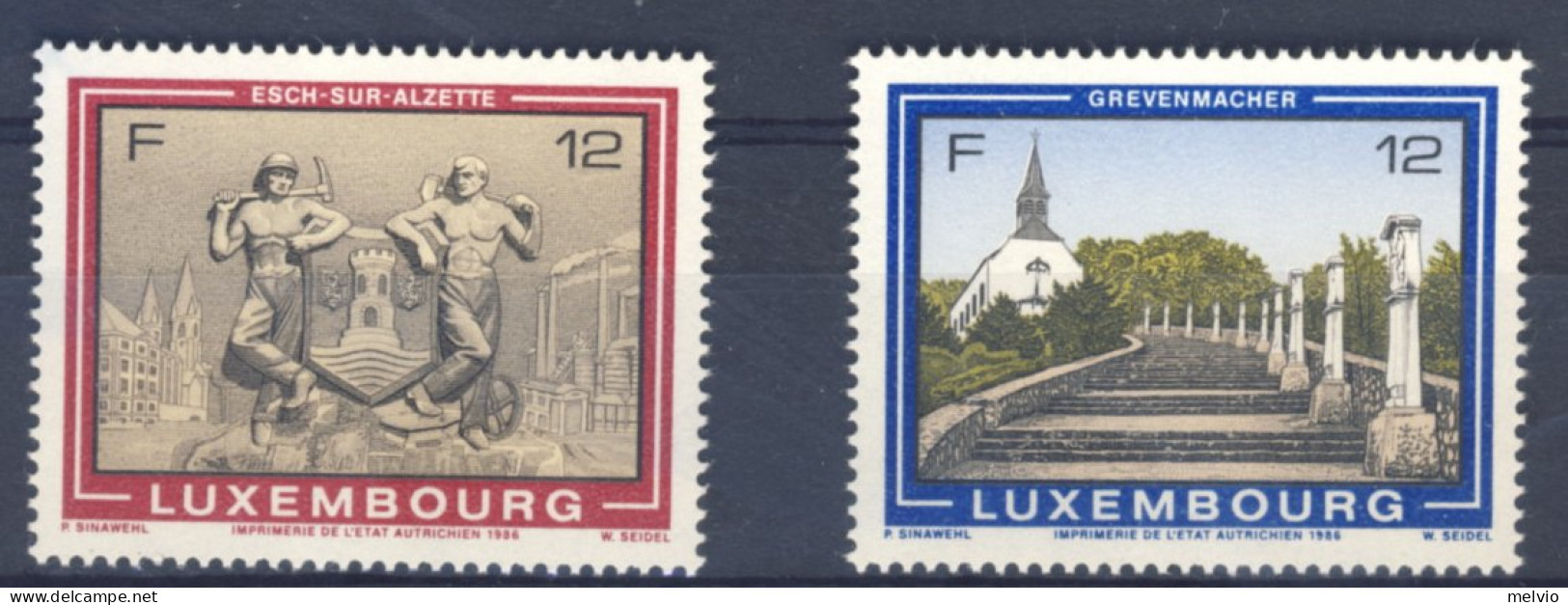 1986-Lussemburgo (MNH=**) Serie Due Valori Turismo - Other & Unclassified