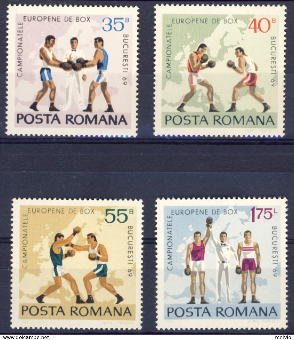 1969-Romania (MNH=**) Serie 4 Valori Pugilato - Altri & Non Classificati