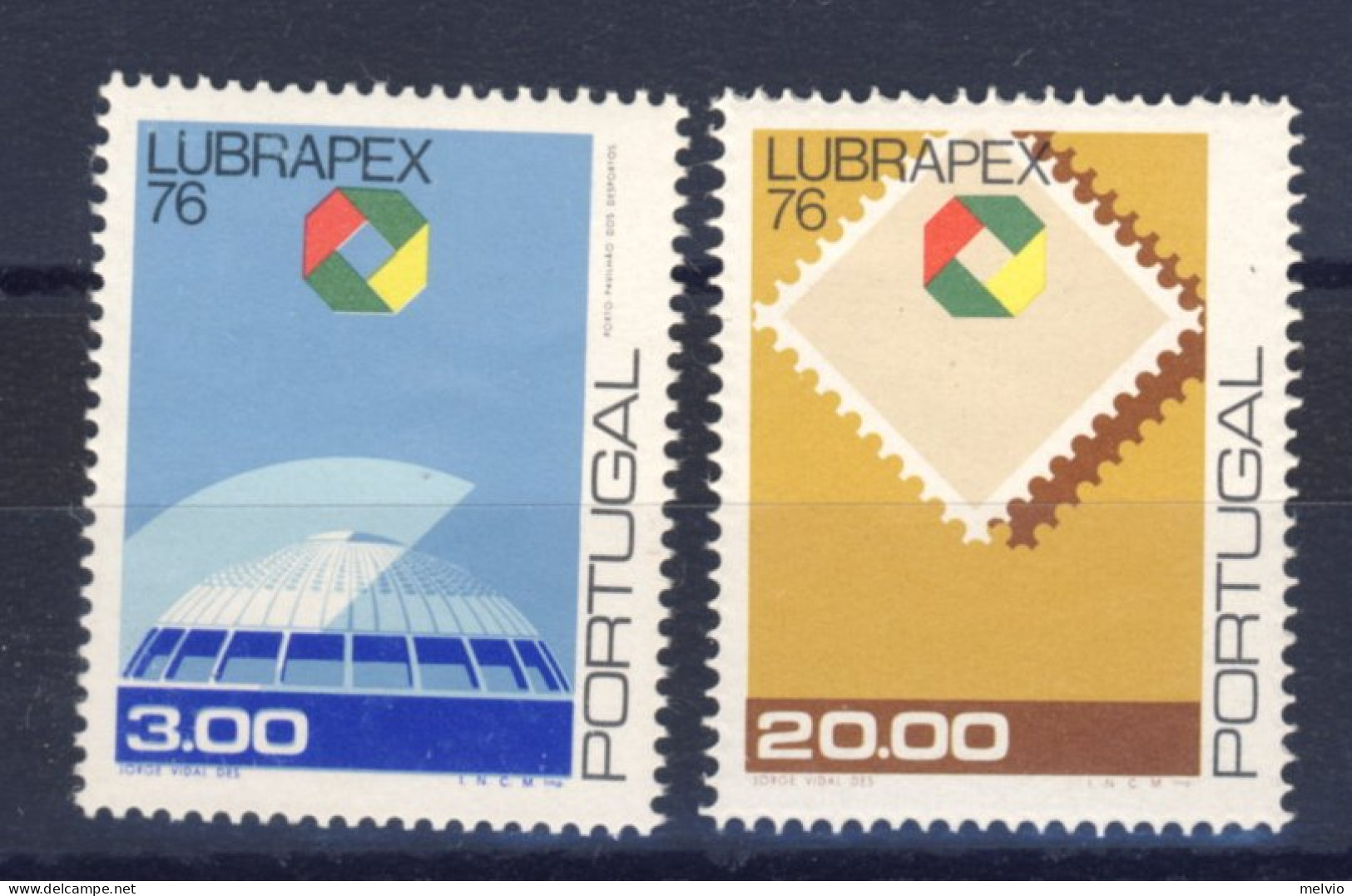 1977-Portogallo (MNH=**) Serie 2 Valori Esposizione Filatelica Oporto - Autres & Non Classés
