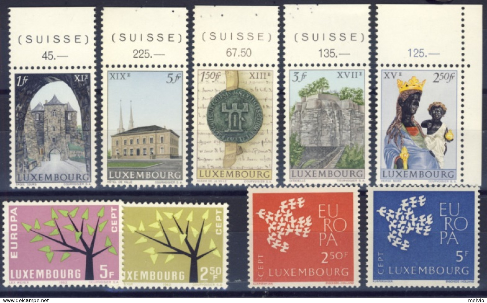 1961/63-Lussemburgo (MNH=**) 3 Serie 9 Valori Europa, Millenario Della Città Di  - Autres & Non Classés