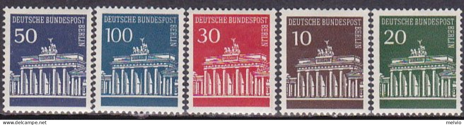 1966-Germania (MNH=**) S.5v."Porta Di Brandeburgo"catalogo Unificato Euro 7 - Ungebraucht
