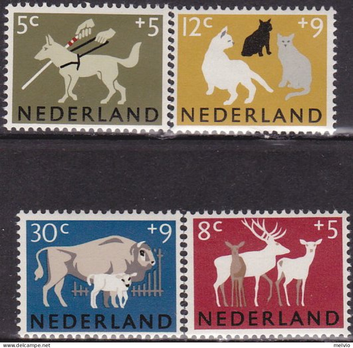1964-Olanda (MNH=**) S.4v."beneficenza,serie Estiva.Animali Vari"catalogo Unific - Ongebruikt