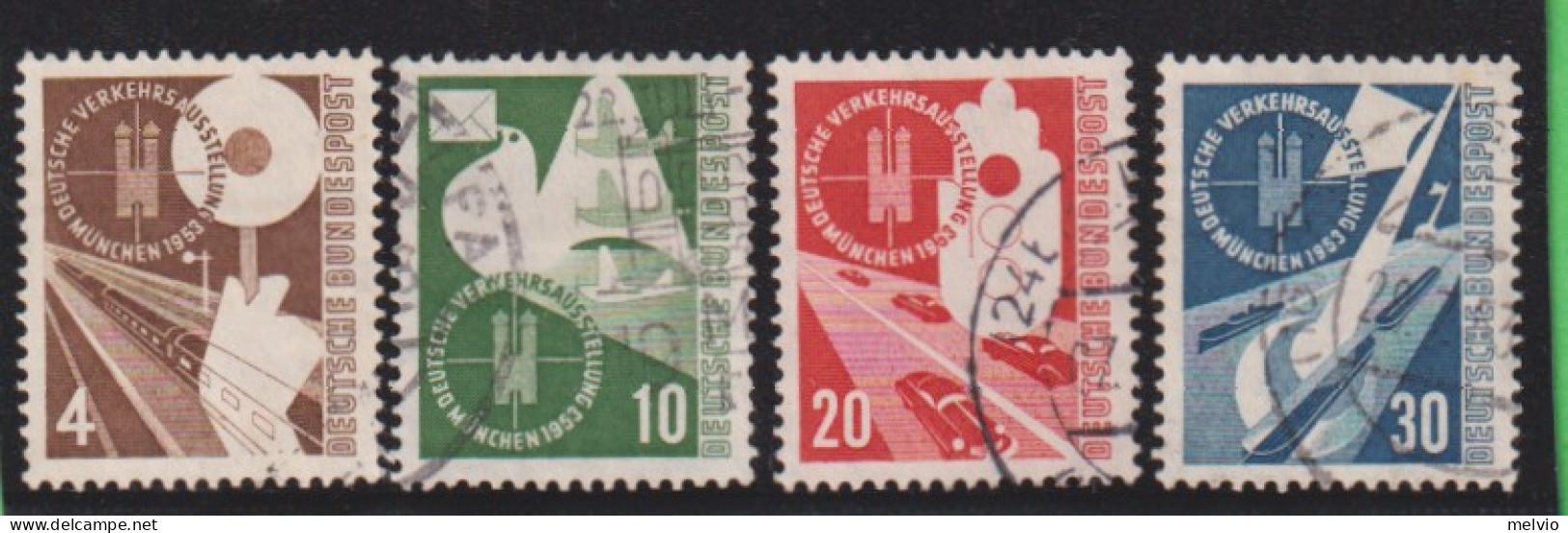 1953-Germania (O=uesd) S.4v. Monaco Esposizione Trasporti - Used Stamps
