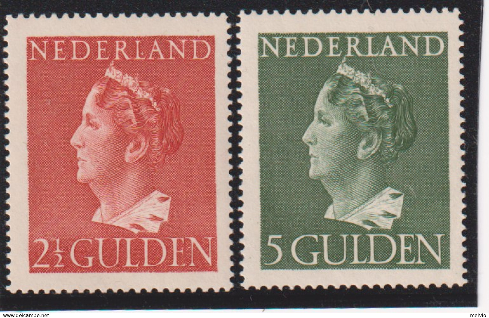 1946-Olanda (MNH=**) 2 Alti Valori Regina Guglielmina - Ungebraucht