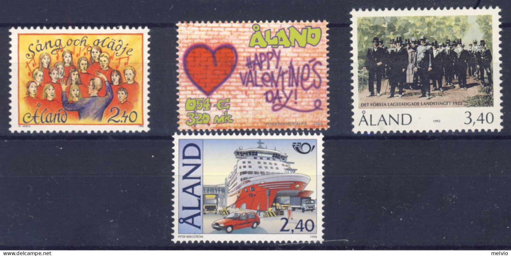 1992/2001-Aland (MNH=**) 4 Valori Assemblea Dipartimentale, Festa Della Musica D - Ålandinseln