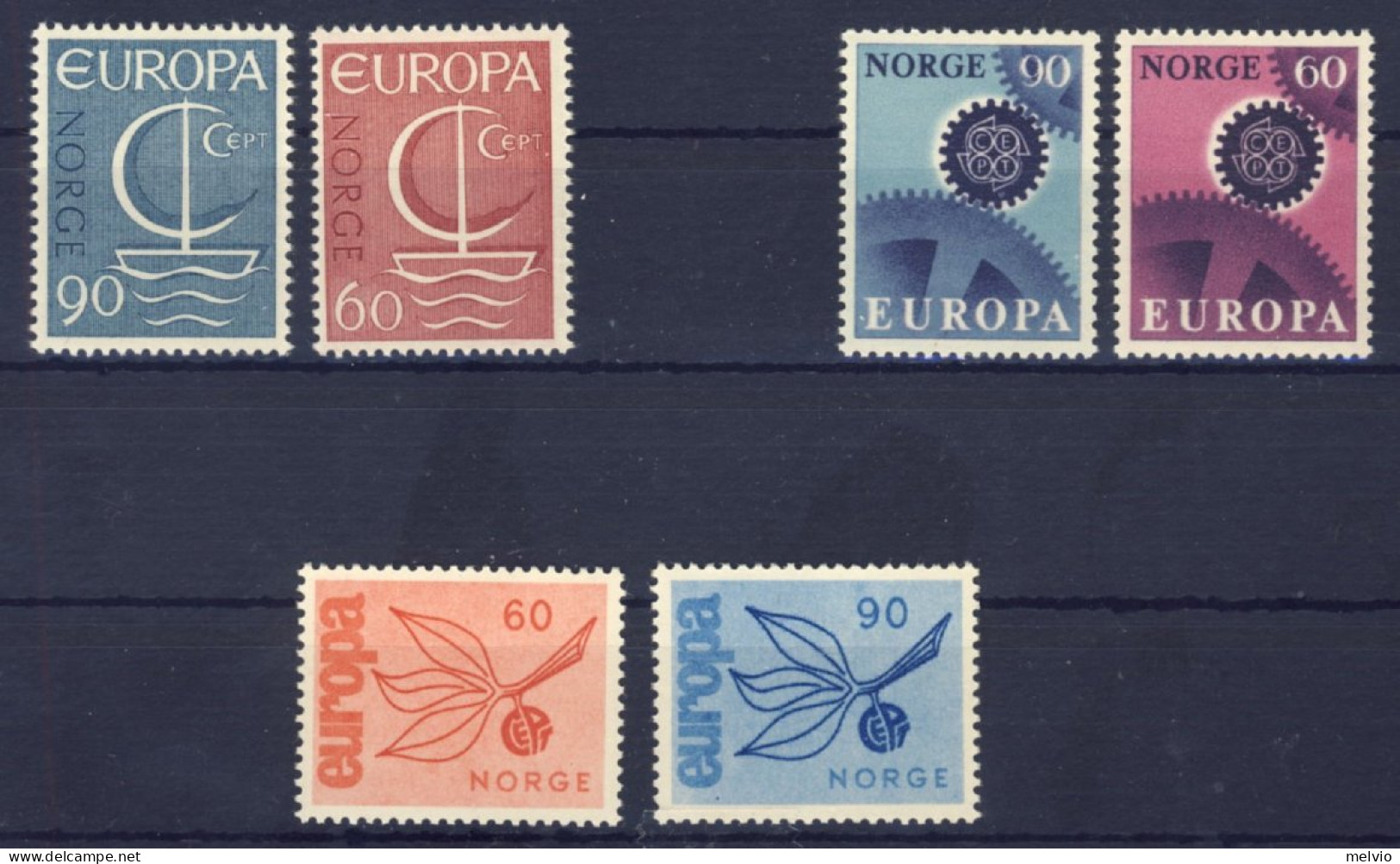 1965/7-Norvegia (MNH=**) 3 Serie 6 Valori Europa - Altri & Non Classificati