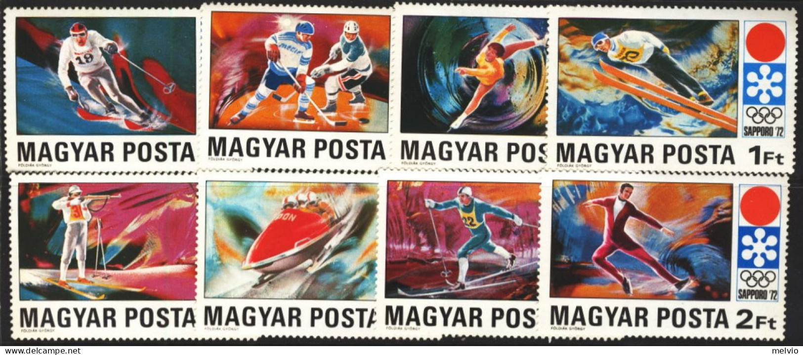 1972-Ungheria (MNH=**) S.8v. "Olimpiade Sapporo" - Other & Unclassified