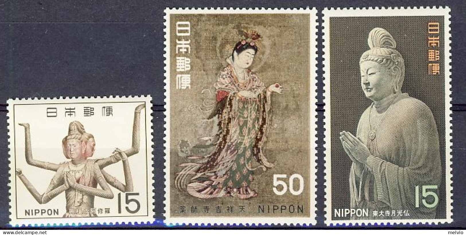 1968-Giappone (MNH=**) S.3v."tesori Artistici Art Treasures" - Andere & Zonder Classificatie